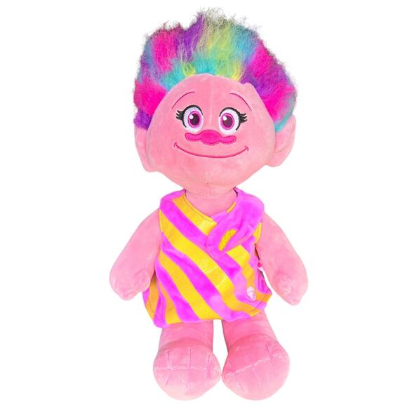 Build-A-Bear Princess POPPY Troll Stuffed Doll 20” Pink Dress Rainbow Hair Plush - Picture 3 of 14